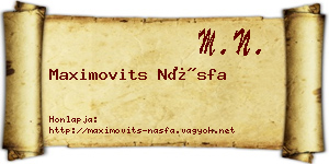 Maximovits Násfa névjegykártya